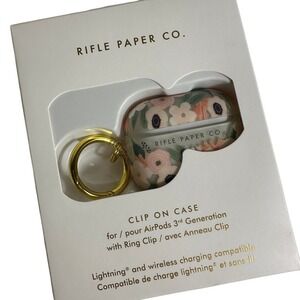 Rifle Paper Co Clip On Case for Airpods‎ 3rd Gen Clear Wildflowers Gold Ring